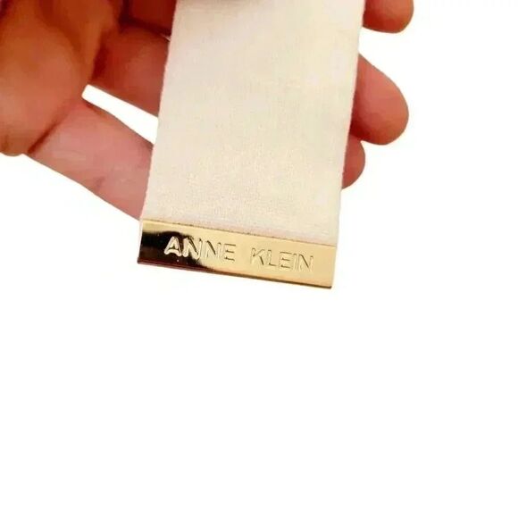 Anne Klein Women's White Linen/Viscose Faux Wrap Skirt w Elastic Waist NEW - Picture 3 of 11